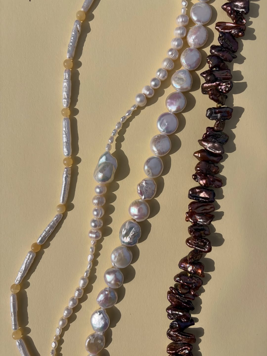 Collection of natural pearl necklaces